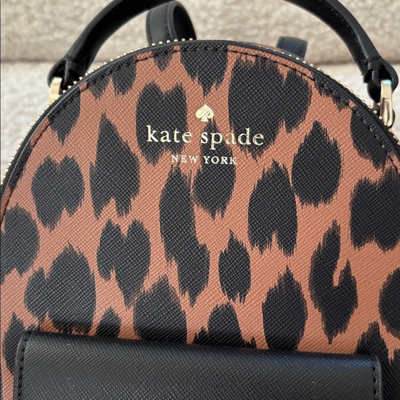 Kate Spade Schuyler Mini Backpack Bag Leopard Saffiano Leather - Picture 4 of 10